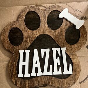 Custom Wooden Paw Print Sign